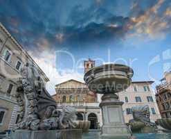 Rome, Italy. Beautiful architectural detail of a famous city squ