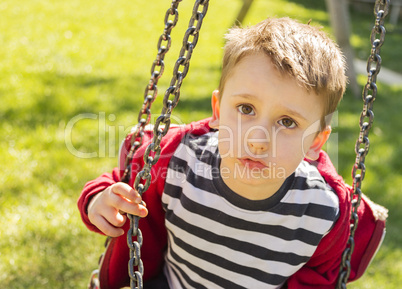Child playng in playground