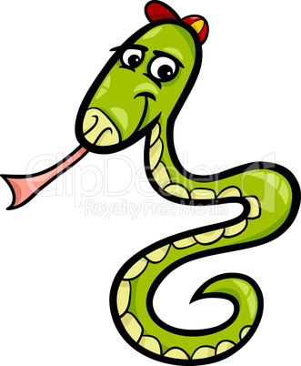 snake in the cap cartoon illustration