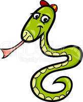 snake in the cap cartoon illustration