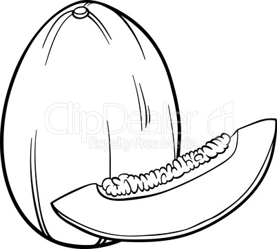 melon fruit illustration for coloring book