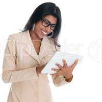 Indian businesswoman using digital tablet pc