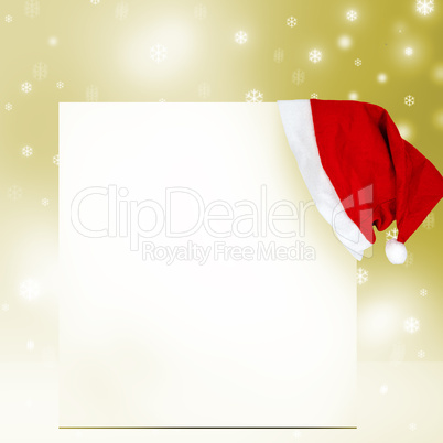 Christmas card with Santa Claus hat