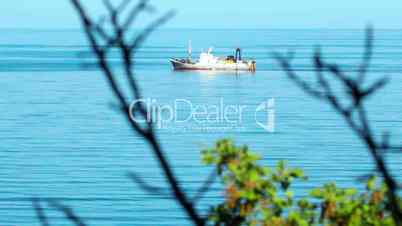 fishing ship at sea