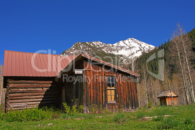 old wood buildings in the crystal mill ghost town