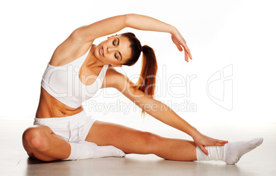 beautiful woman working out