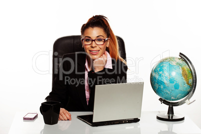 businesswoman sitting in ago office