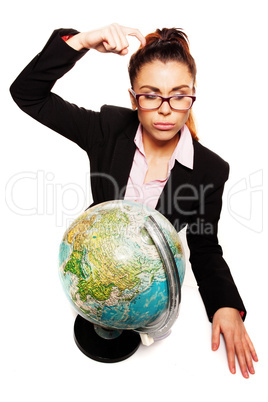 businesswoman scratching her head while thinking