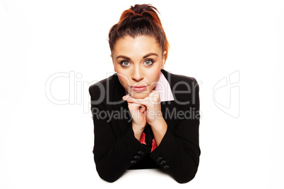 beautiful pensive businesswoman