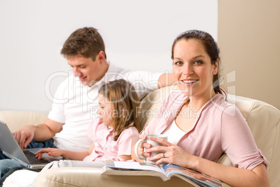 Idyllic family portrait in their home