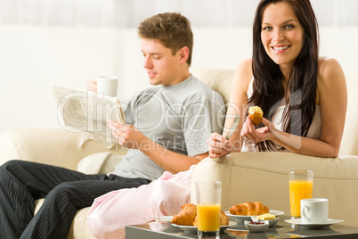 Young couple spending morning time together