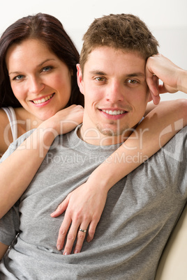 Portrait of smiling happy couple together