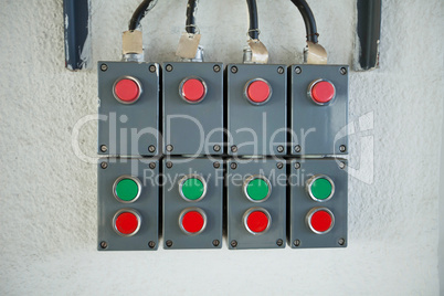 Panel with switches on wall