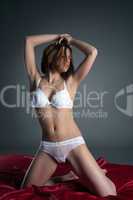 Image of sensual woman in white lingerie