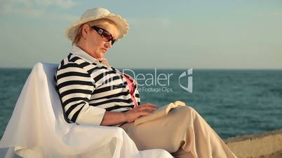 Senior Woman Travel Beach Vacation