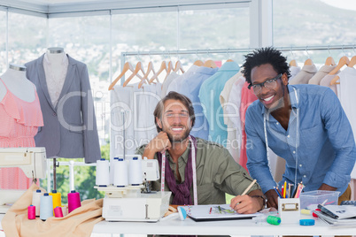 Fashion designers working together in a creative office