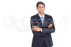 Stylish businessman with crossed arms