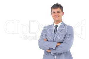 Smiling businessman in a suit