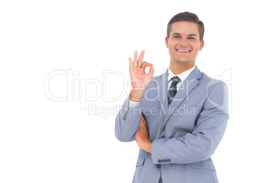 Businessman saying ok with his hand