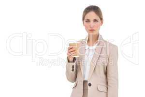 Businesswoman with coffee cup