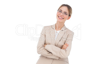 Smiling businesswoman with glasses