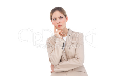 Thinking businesswoman looking away