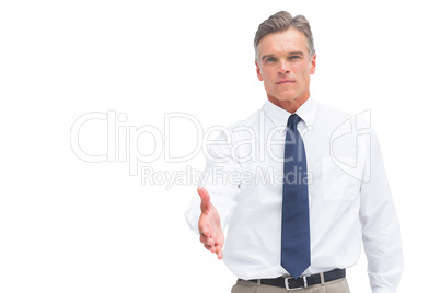 Mature businessman ready to shake hand