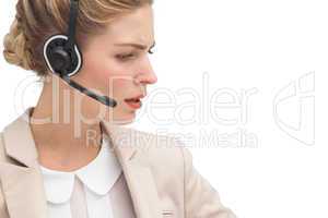 Annoyed call center agent