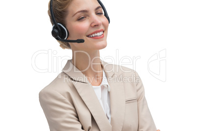 Customer service agent smiling at the camera