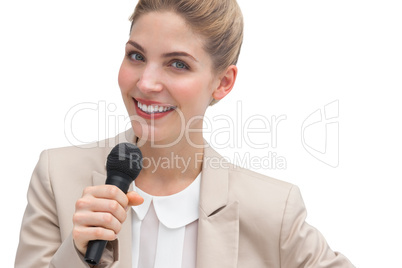 Businesswoman public speaking