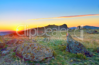 Sunset over Dobrogea hills