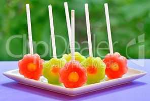 fruit pops of melon and watermelon