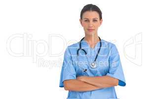 Smiling surgeon with stethoscope