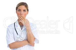 Astonished nurse