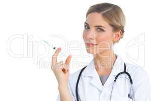 Nurse holding syringe