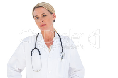 Doctor with stethoscope around her neck