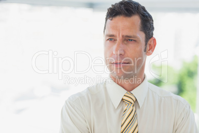 Businessman looking away