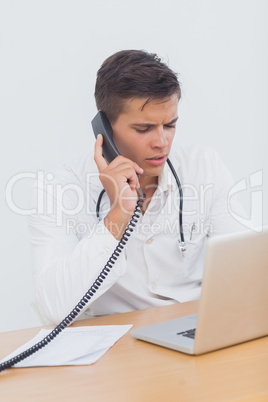 Young doctor calling