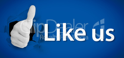 Social network logo showing thumb up
