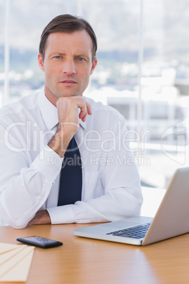 Handsome businessman posing in his office Handsome businessman posing in his office
