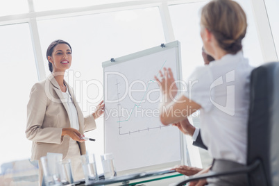 Businesswoman asking a question to a colleague