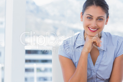 Attractive businesswoman sitting at her desk