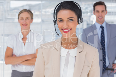 Attractive woman with headset