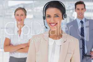 Attractive woman with headset