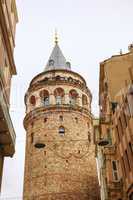 Galata Tower (Christea Turris) in Istanbul, Turkey