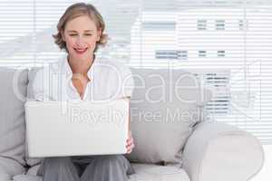 Businesswoman using a laptop