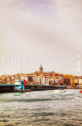 Overview of old Istanbul with Galata tower