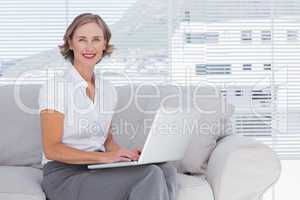 Businesswoman with laptop