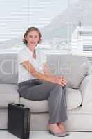 Businesswoman waiting in a waiting room