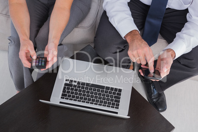 Overhead of colleagues using their mobile phone